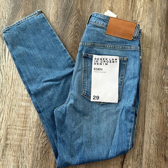 Derek Lam 10 Crosby Eden High-Rise Slim Crop Denim Blue Jeans Size 29 NWT - Picture 7 of 7